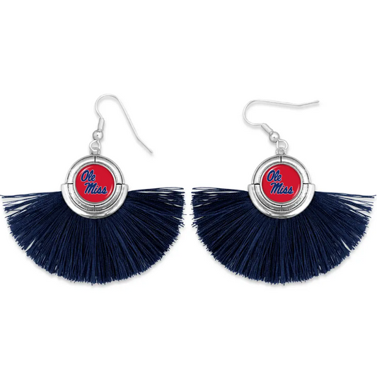 From the Heart - Ole Miss No Strings Attached Earrings